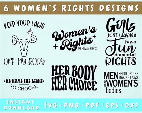 Womens Rights Svg Bundle 6 Designs Womens Rights Are Human Rights