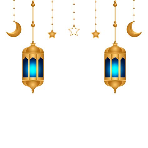 Ramadan Kareem Decoration With Golden Islamic Lamp Ornment 32417377 PNG