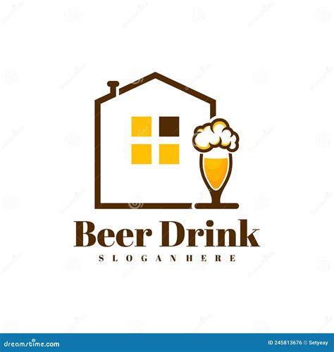 Bier Drink Mit Haus Logo Design Vektor Kreative Bier Trinken Logo