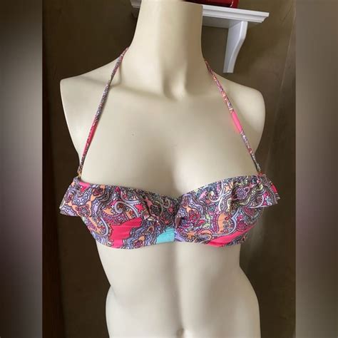 Victorias Secret Swim Victorias Secret Ruffled Strapless Bikini