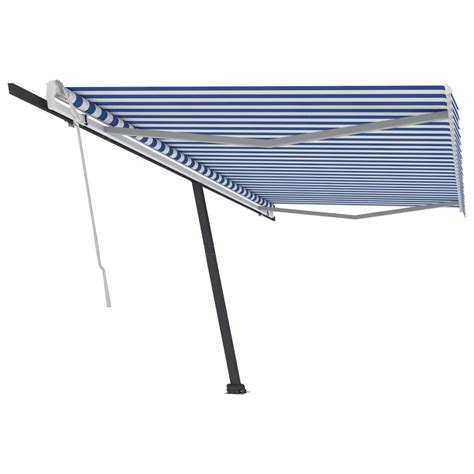 Toldo Retr Til Manual Independente X Cm Azul E Branco Loja