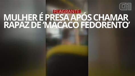 Mulher Presa Ap S Chamar Homem Negro De Macaco E Da Senzala Em