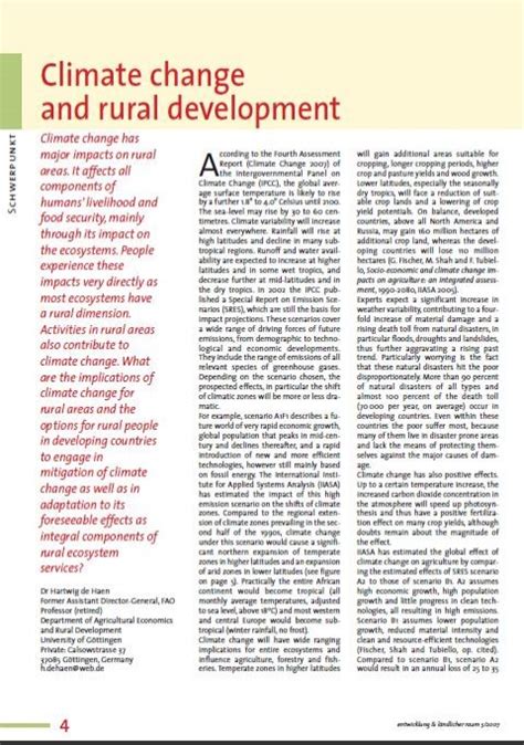 Climate Change And Rural Development Resources • Susana