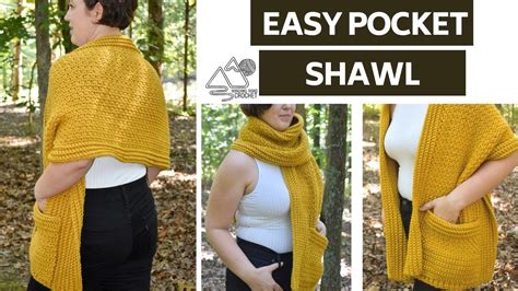 Crochet Easy Pocket Shawl Step By Step Tutorial Easy Crochet Pattern Youtube