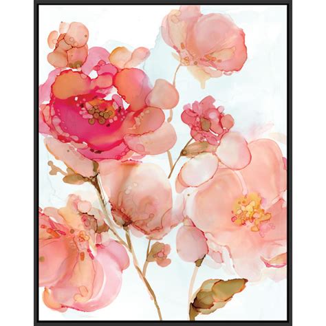 JBass Grand Gallery Collection Vivid Peonies Framed Print On Canvas