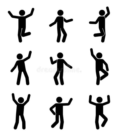 Stick Man Stick Figure Happy Jumping Celebrating Stock Vector