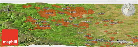 Satellite Panoramic Map of Ripponden