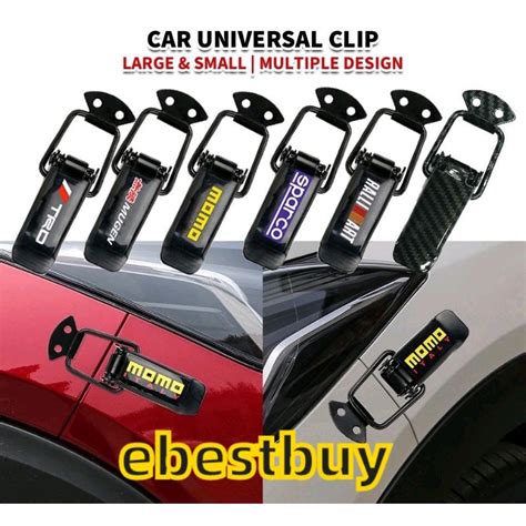 Universal Clip Front Bumper Bonnet Body Kit Titanium Black Sticker Jdm