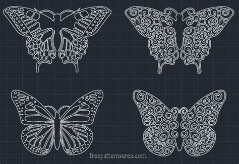 Butterfly Swirl Clipart Vector Files Papillon Découpe Laser Laser