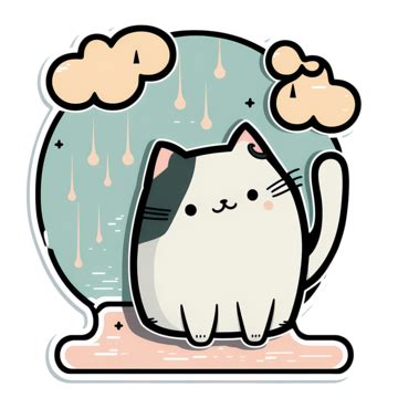 Kitty Cute Cat Sticker Cartoon, Kitty, Cute Cat Sticker, Cartoon PNG ...