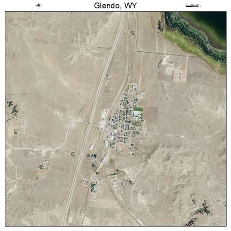 Aerial Photography Map of Glendo, WY Wyoming