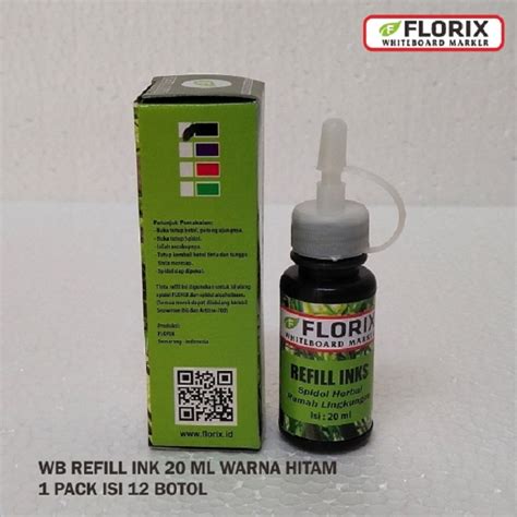 Tinta Refill Spidol Whiteboard Florix 20 Ml Hitam SIPLah