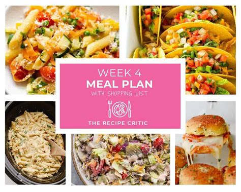 Weekly Meal Plans The Recipe Critic