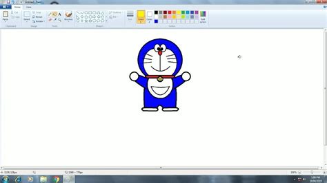 How To Draw Doraemon In Ms Paint Easy Step By Step Drawing Art