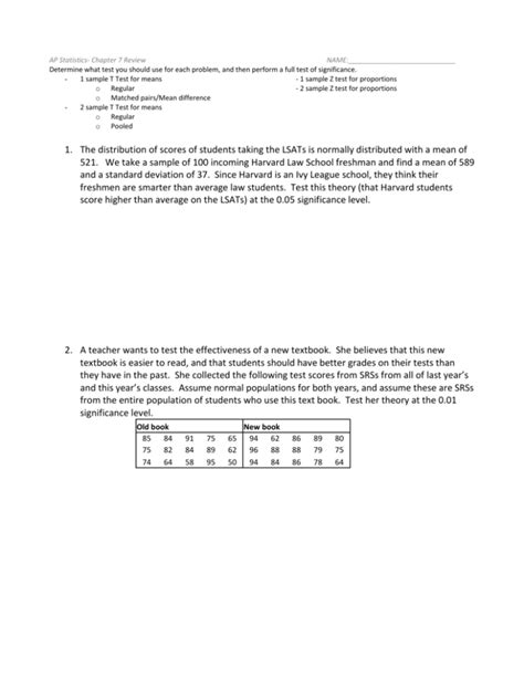 Ap Statistics Chapter Review