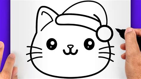 TROP FACILE DESSIN DE CHAT KAWAII DESSINS DE NOËL YouTube