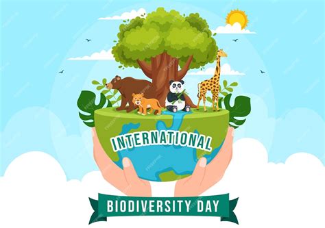 Día Mundial De La Biodiversidad El 22 De Mayo Ilustración Con