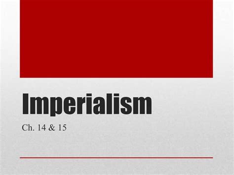 Imperialism Notes Ppt