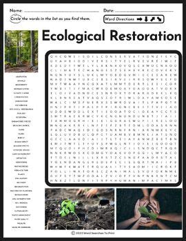 Ecological Restoration Word Search Puzzle By Word Searches To Print