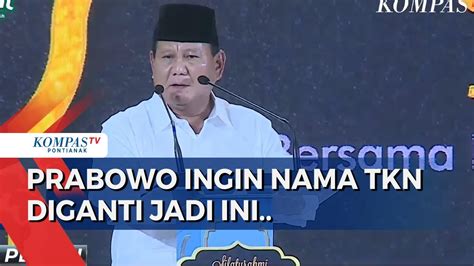 Prabowo Usulkan Nama TKN Diganti Jadi Gerakan Solidaritas Nasional Ini