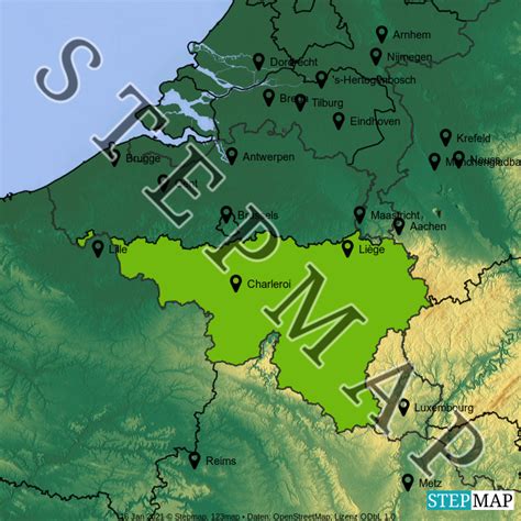 Stepmap Belgien Landkarte F R Belgien