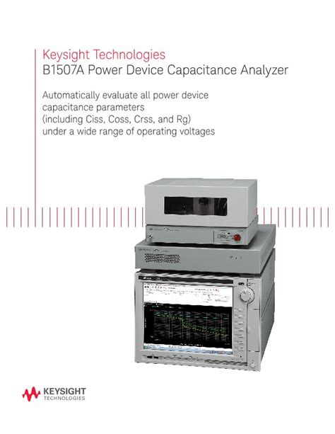 B1507A Power Device Capacitance Analyzer PDF Asset Page Keysight