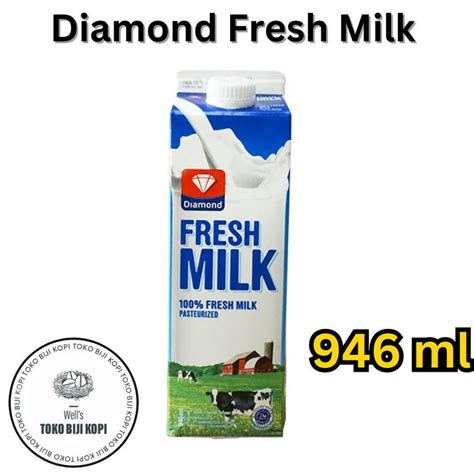 Jual Promo Susu Segar Fresh Milk Pasteurisasi Diamond Plain 946 Ml 1