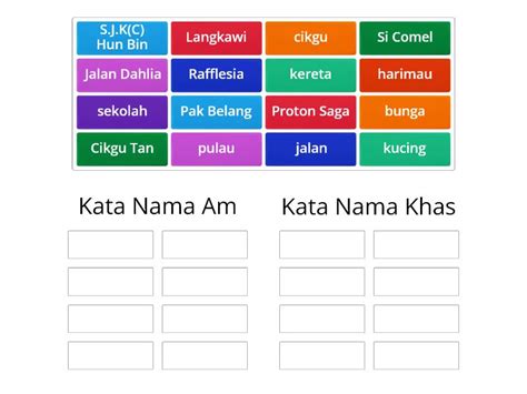 Kata Nama Am Dan Kata Nama Khas Group Sort