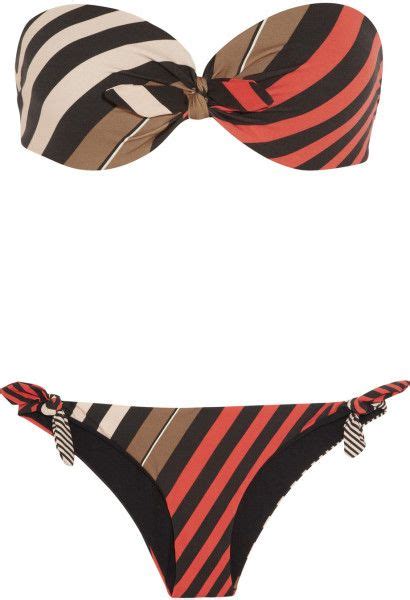 Fendi Multicolor Striped Bandeau Bikini Bikinis Bandeau Bikini