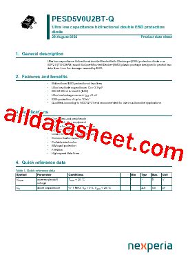 Pesd V U Bt Q Datasheet Pdf Nexperia B V All Rights Reserved