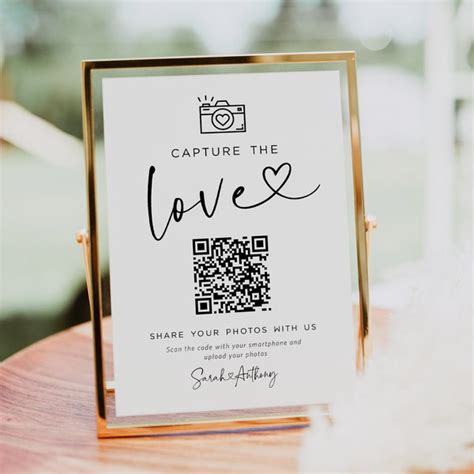 Boda Captura El Signo Del Código Qr Del Amor Código Etsy España