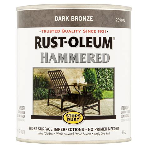 Rust Oleum Stops Rust Dark Bronze Hammered Paint 32 Fl Oz