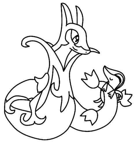 Coloring Pages Pokemon Snivy And Pikachu