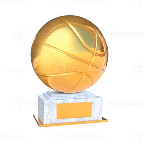 D Rendering Golden Basketball Trophy Png