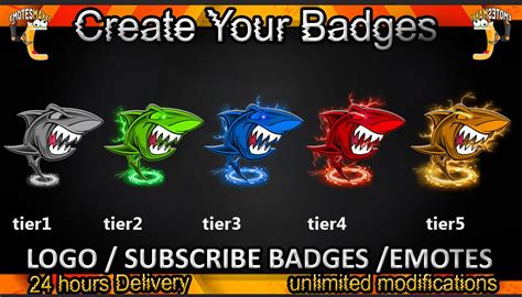 Shark Twitch Sub Badges Shark Twitch Emotes Shark Badges For Etsy