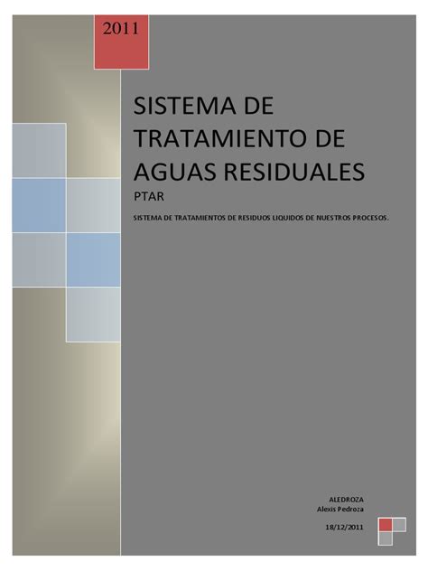 PDF Sistema De Tratamiento De Aguas Residuales1 DOKUMEN TIPS