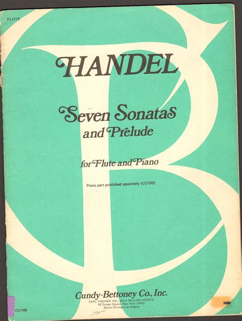 Seven Sonatas And Prelude For Flute And Piano G F Handel Handel G F