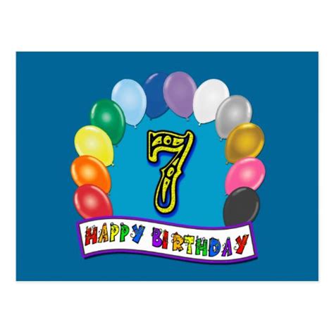 7th Birthday Ts With Assorted Balloons Design Zazzle