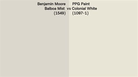 Benjamin Moore Balboa Mist 1549 Vs PPG Paint Colonial White 1097 1