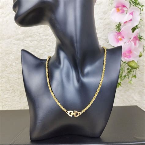 Authentic Christian Dior Necklace Kihei Chain Vintage Gold Women From