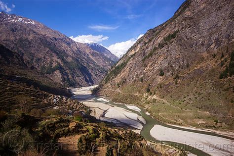 bhagirathi river valley on the road to gangotri, india