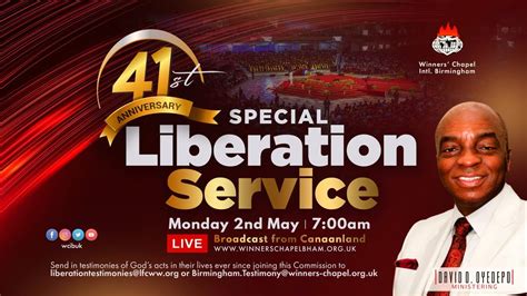 Special Liberation Service Nd May Winners Chapel Birmingham