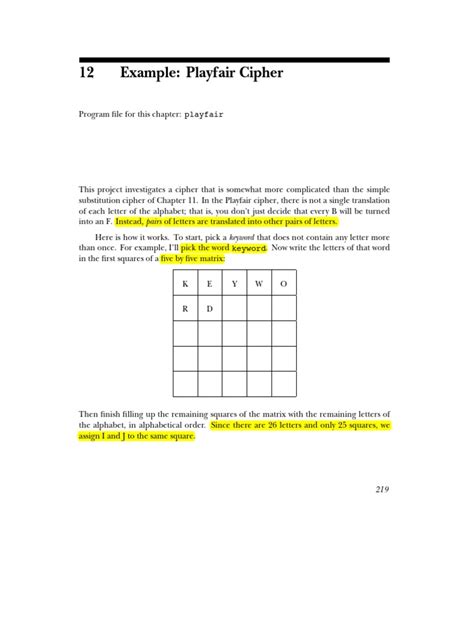 Playfair Cipher Examples | PDF | Matrix (Mathematics) | Letter Case