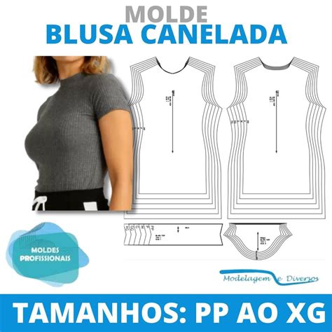 Molde Camiseta Canelada MODELAGEM DIVERSOS Correios Submarino