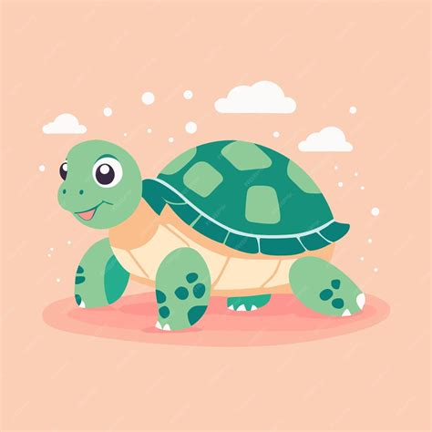 Premium Vector Cute Turtle Tortoise Cartoon Illustration Vector