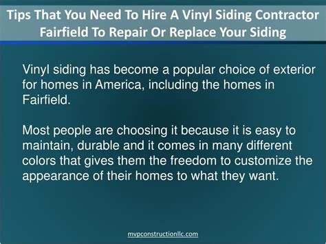 Ppt Tips That You Need To Hire A Vinyl Siding Contractor Fairfie