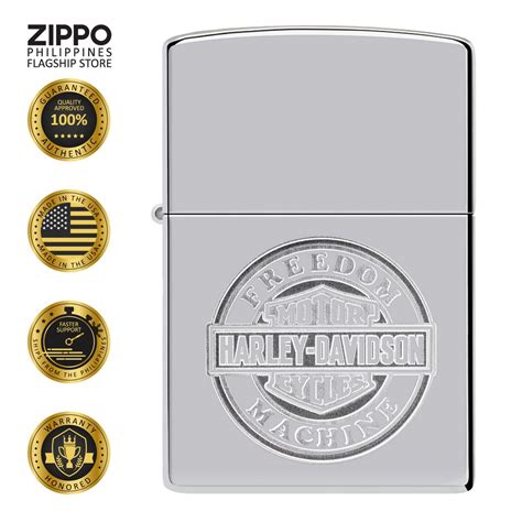 Zippo Windproof Lighter Classic High Polish Chrome Harley Davidson