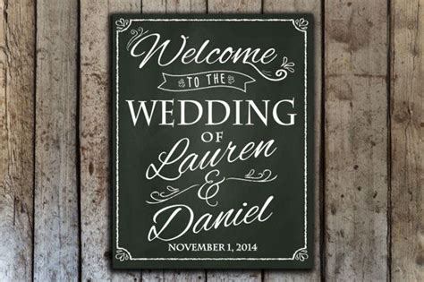 Custom Wedding Chalkboard Sign Printable By Hopsketchdesigns Chalkboard