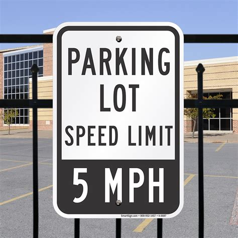 Parking Lot Sign, Speed Limit 5 MPH Sign, SKU: K-6687