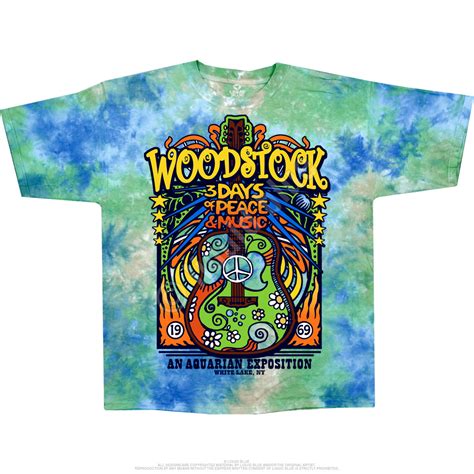 Woodstock Music Festival Black T Shirt Tee Liquid Blue